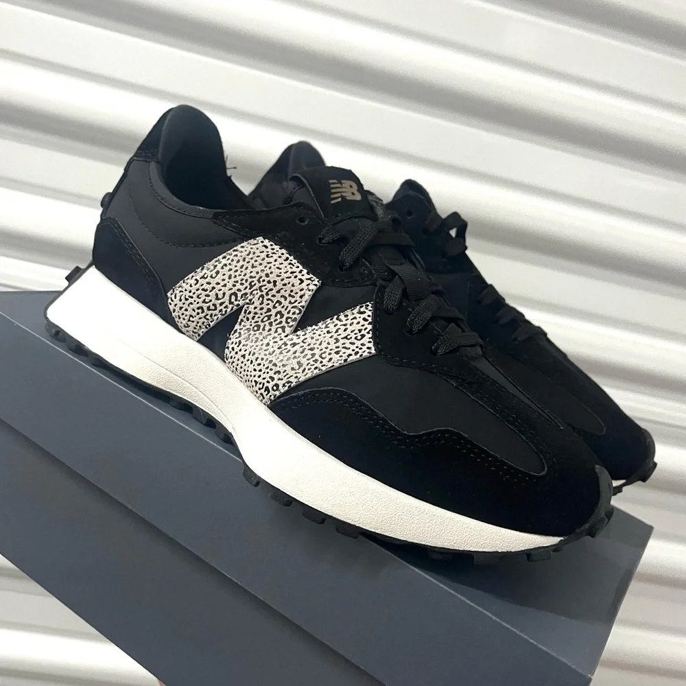 New Balance 327 Animal Print Logo Casual Women Sneakers Black Leopard various sz - Picture 7 of 11